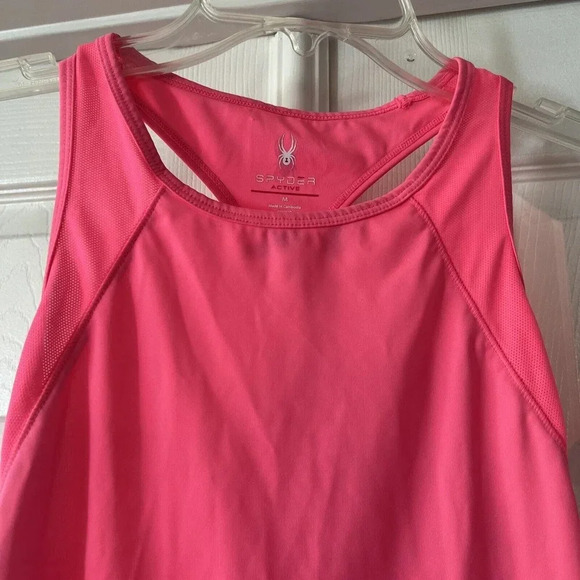 Spyder Active Womens Stretch Tank Top Sz M Sleeveless Stretch Pink Athleisure - Picture 2 of 10